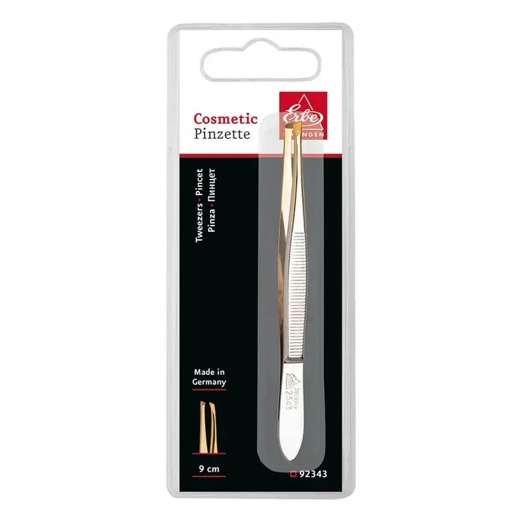 Sonderaktion Erbe Pinzette Goldspitze schmal-schräg 9 cm, 1 St