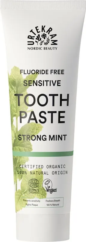 Direkt Vom Hersteller Urtekram Toothpaste Strong Mint Sensitive Fluoride Free 6 x 75ml