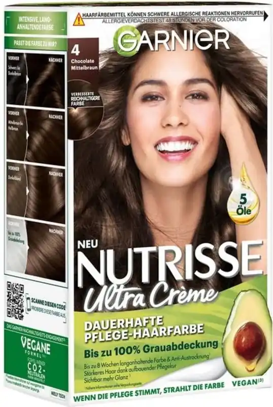 Nutrisse Ultra Creme dauerhafte Pflege-Haarfarbe Nr. 4 Chocolate Mittelbraun Angebot
