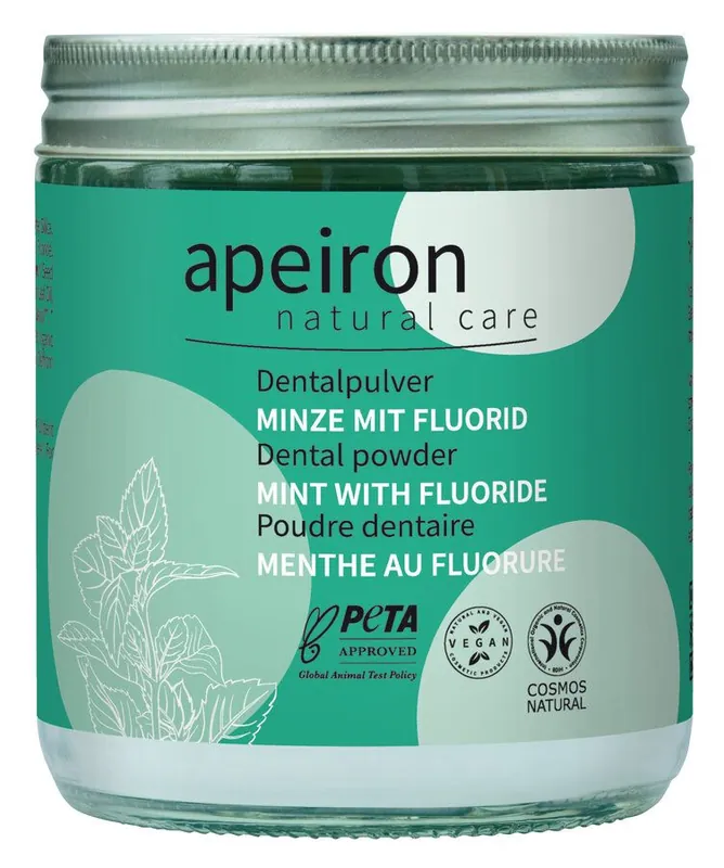 Solange Der Vorrat Reicht Apeiron Dentalpulver Minze + Fluorid, Nachfüllglas 200g