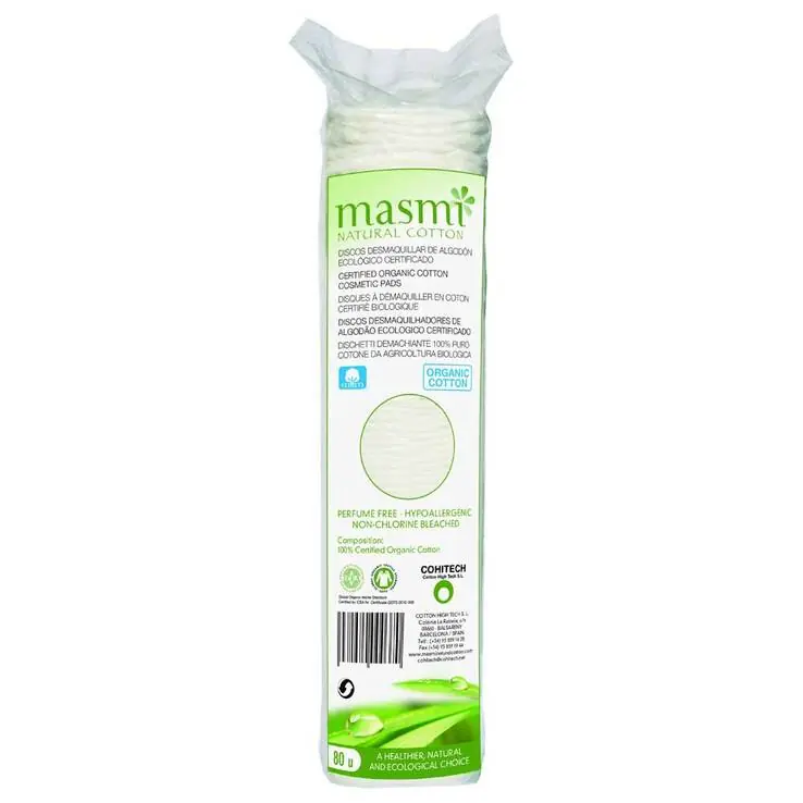 Bio Kosmetikpads 100% Bio Baumwolle Masmi, 80 St Super-Preis