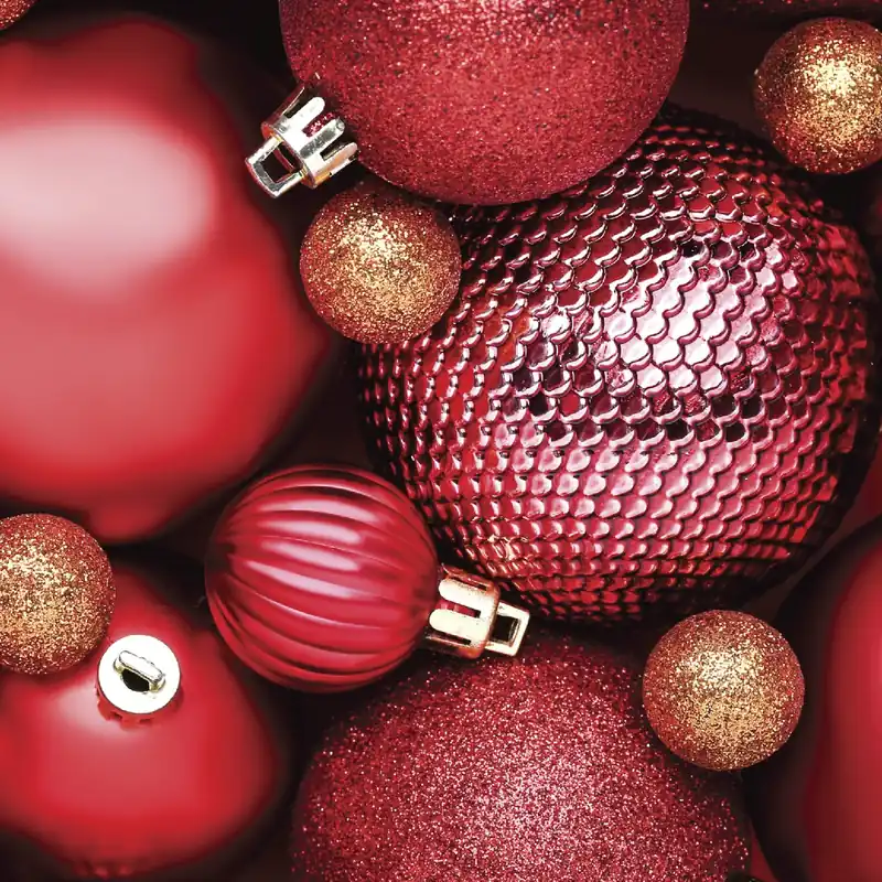 Paper + Design Motivserviette 3-lagig 33×33 cm „Red baubles“ 12 x 1 Stück Expressversand