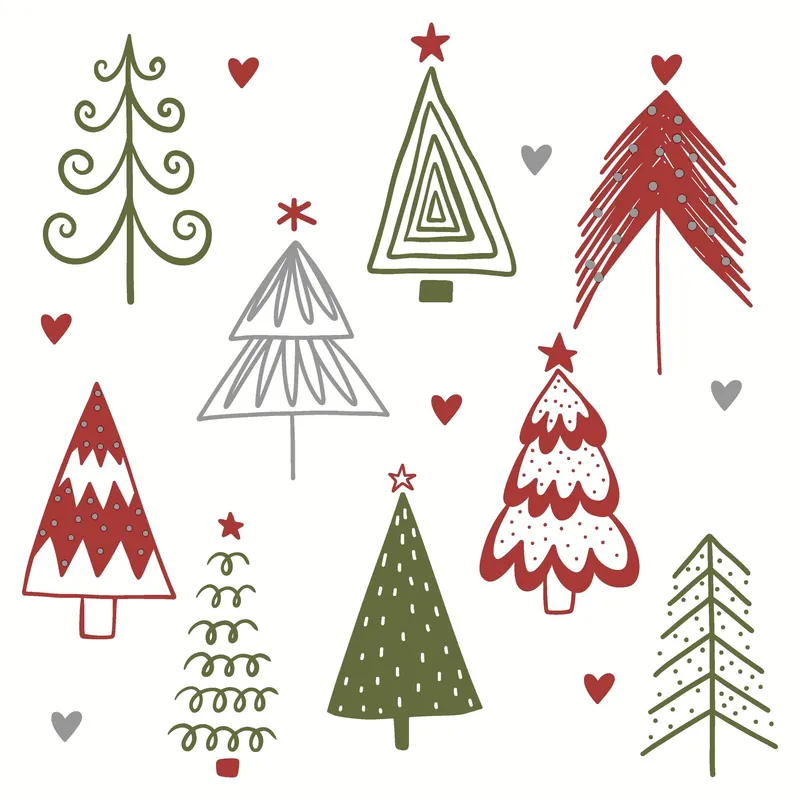 Top-Angebot Paper + Design Motivserviette 3-lagig 33×33 cm „Fun trees red“ 12 x 1 Stück
