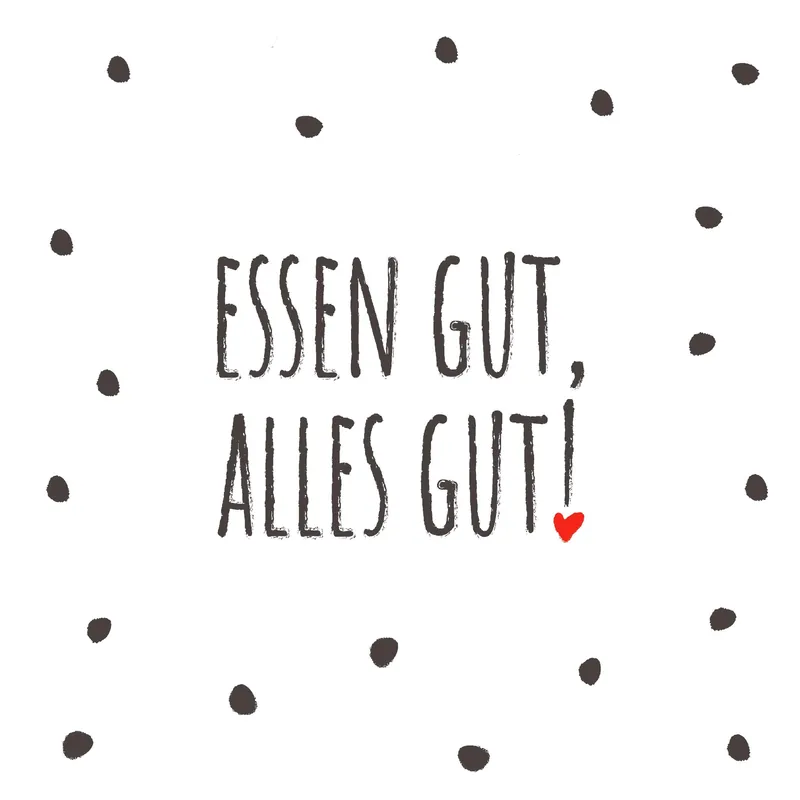 Paper + Design Motivserviette 3-lagig 33×33 cm „Essen gut“ 12 x 1 Stück Zertifiziert