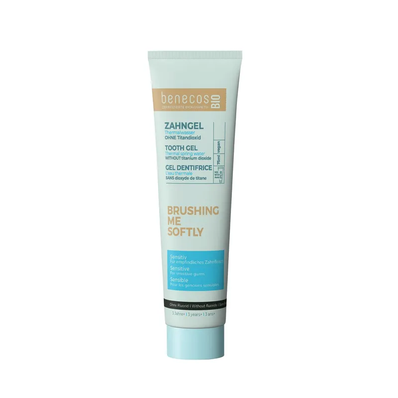 benecos BIO Zahngel Sensitiv mit Thermalwasser, Ohne Fluorid – Brushing me softly 75ml Mengenrabatt