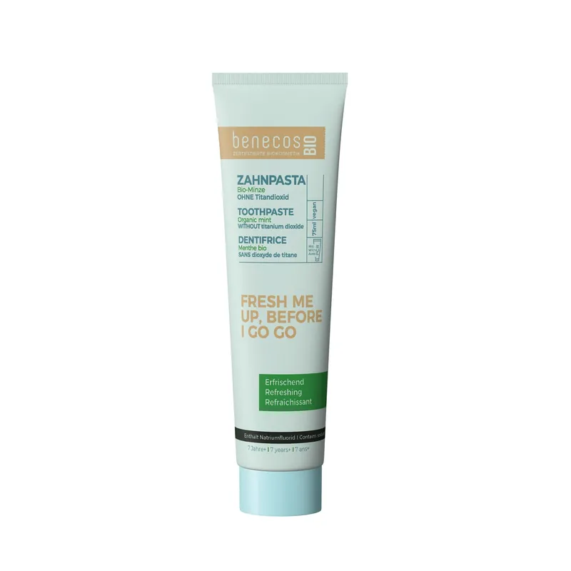 benecos BIO Zahncreme Minze, Enthält Fluorid – Fresh me up, before I go go 75ml Limited Edition