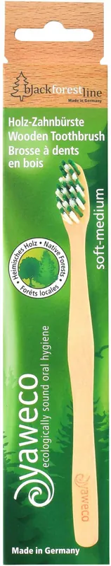 yaweco Holz-Zahnbürste für Erwachsene , Made in Germany 6 x 1 Stück Schnäppchen