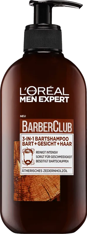MEN EXPERT BARBER CLUB 3-in-1 Bartshampoo Bart + Gesicht + Haar Hochwertig