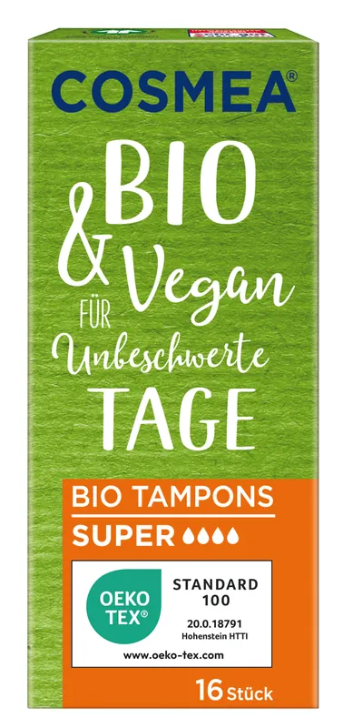 COSMEA ® BIO Tampons, VEGAN, Super 16 x 16 Stück Preiswert