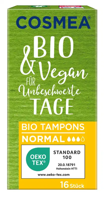 Beliebt COSMEA ® BIO Tampons, VEGAN, Normal 16 x 16 Stück
