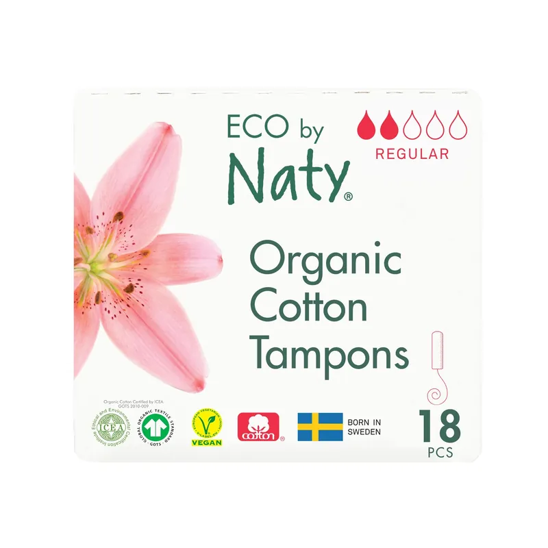 Ausverkauf Naty Eco by Tampons Regular, 18 Stück je Packung 18 Stück