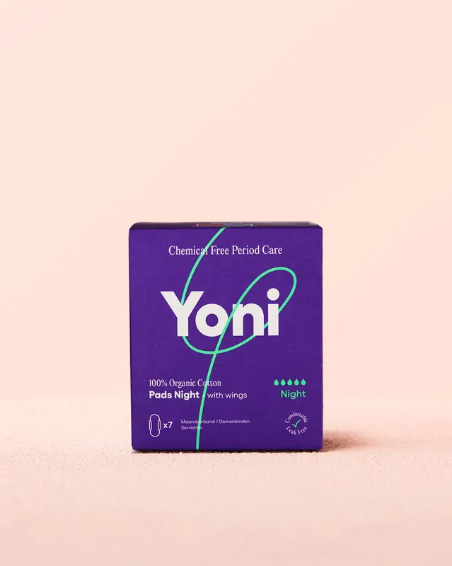Yoni Maxi-Binde mit Flügeln – Night – 100 % Bio-Baumwolle – 6 x 7 Stück Hochwertig