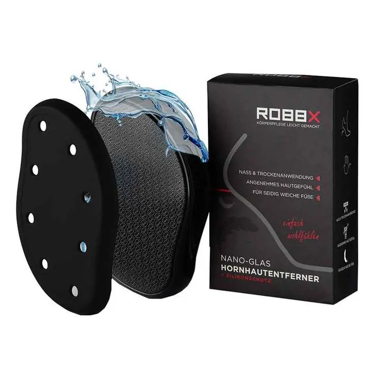 Robbx Nano-Glas Hornhautentferner schwarz, 1 St Geld-Zurück-Garantie