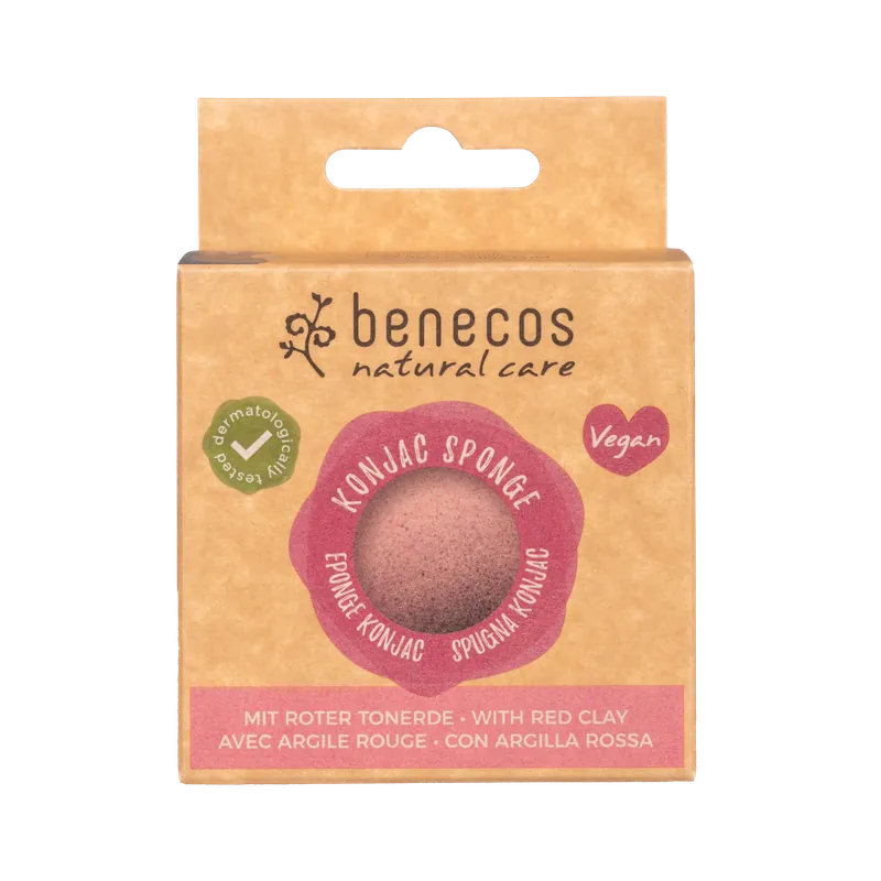 benecos Natural Konjac Sponge red clay 1 Stück Exklusiv
