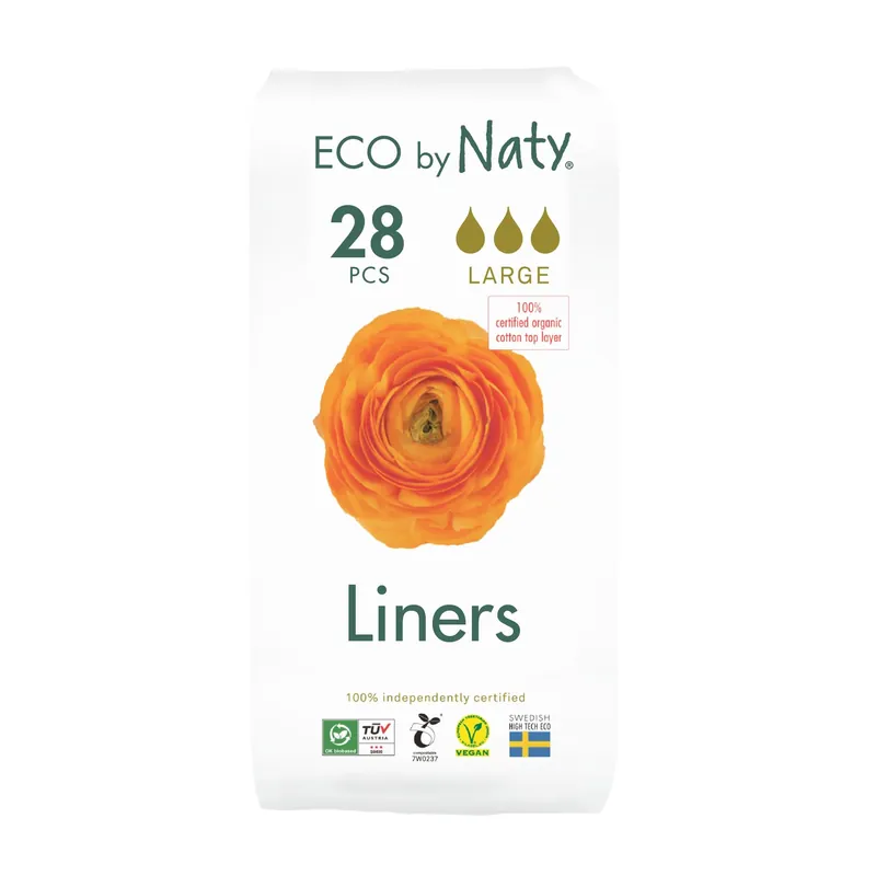 Naty Eco by Slipeinlagen Large 28 Stück, Kompostierbare Materialien, Organic Cotton, Vegan 28 Stück Nur Für Kurze Zeit