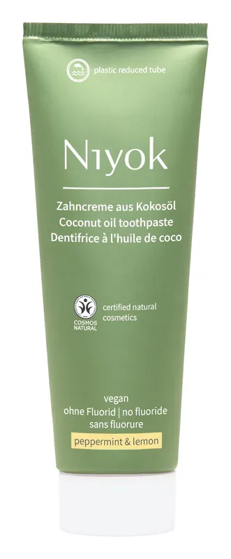 Niyok – Zahncreme aus Bio-Kokosöl: Pefferminze & Zitrone 10 x 75ml Markenware