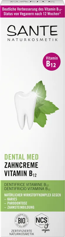 Sante DENTAL MED Zahncreme Vitamin B12 mit Fluorid 6 x 75ml Gratis Versand
