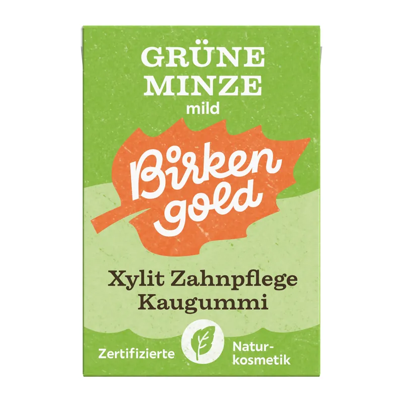 Birkengold Zahnpflege Natur Kaugummi Grüne Minze Mild 20 Stk. 28g Großhandel