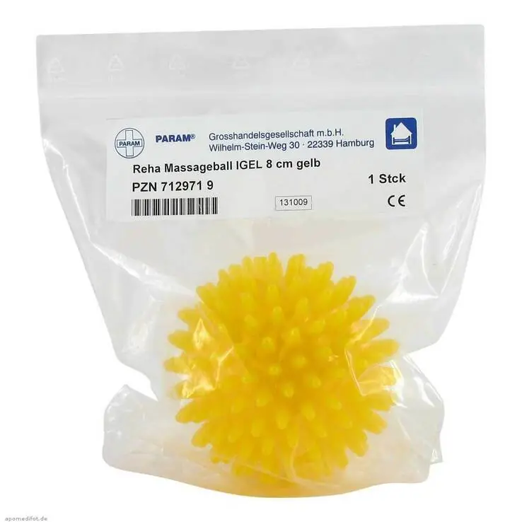 Top-Qualität Massageball Igel 8 cm gelb, 1 St