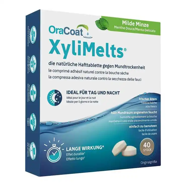 OraCoat XyliMelts® Hafttabletten Milde Minze, 40 St Mengenrabatt