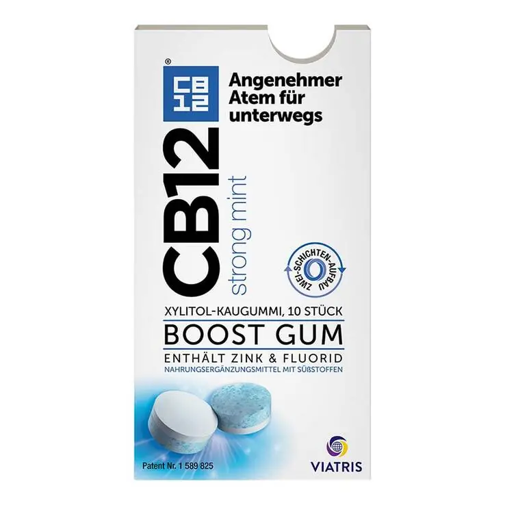 Rabatt CB12 boost strong mint Kaugummi, 10 St