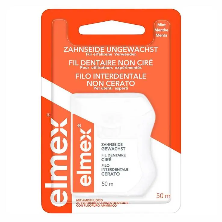 Ab Werk Elmex Zahnseide ungewachst mit Aminfluorid, 50 m