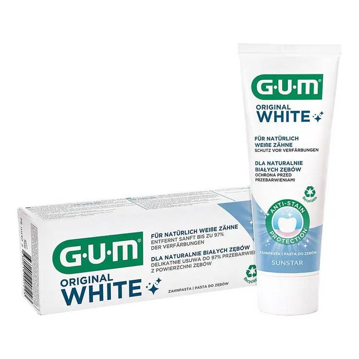Kostenloser Rückversand GUM Original White Zahnpasta, 75 ml