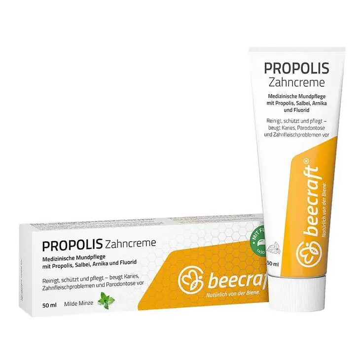 Preiswert Beecraft Propolis Zahncreme Salbei Arnika Fluorid, 50 ml