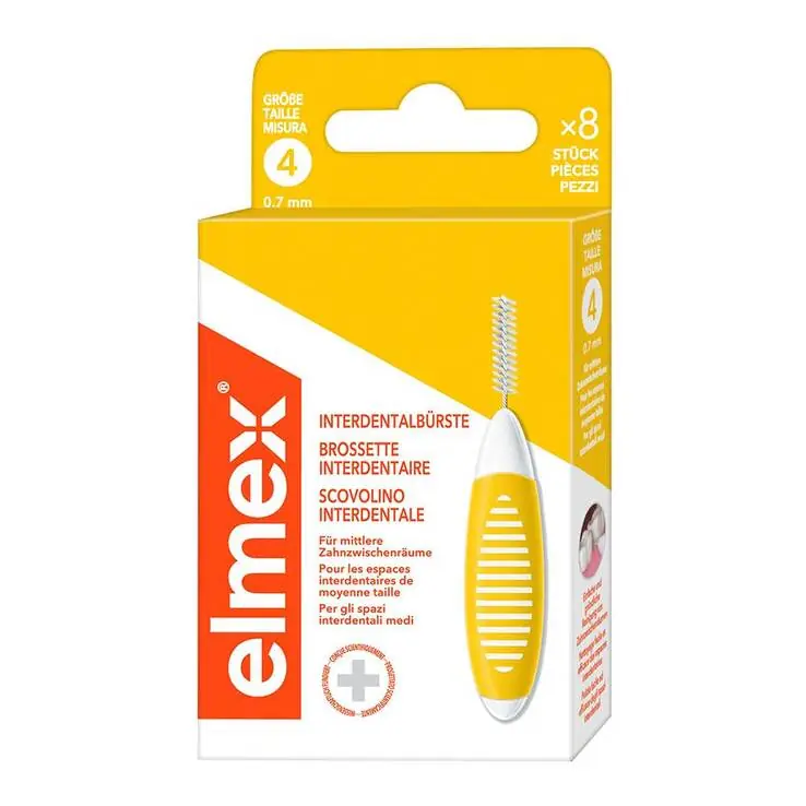 Elmex Interdentalbürsten Iso Größe 4 0,7 mm gelb, 8 St Aktuell