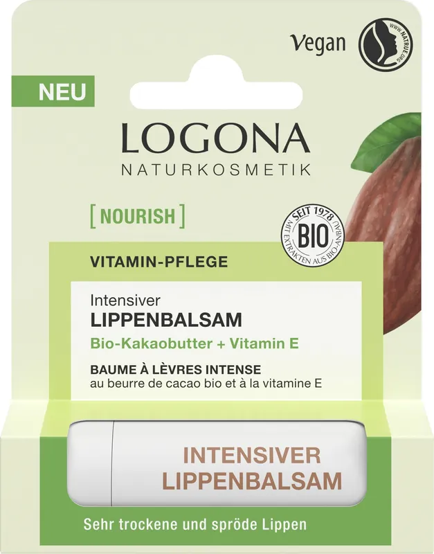 Preis Gesenkt Logona NOURISH Intensiver Lippenbalsam Bio-Kakaobutter + Vitamin E 10 x 4,6g