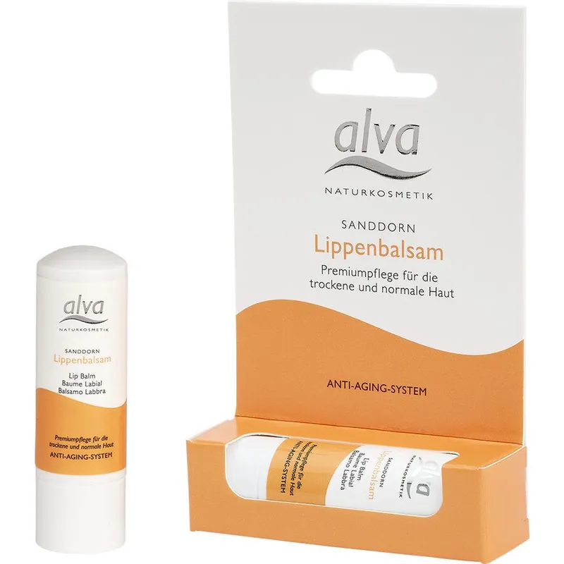 Kracherpreis Alva Sanddorn Lippenbalsam, vegan 6 x 4,6g