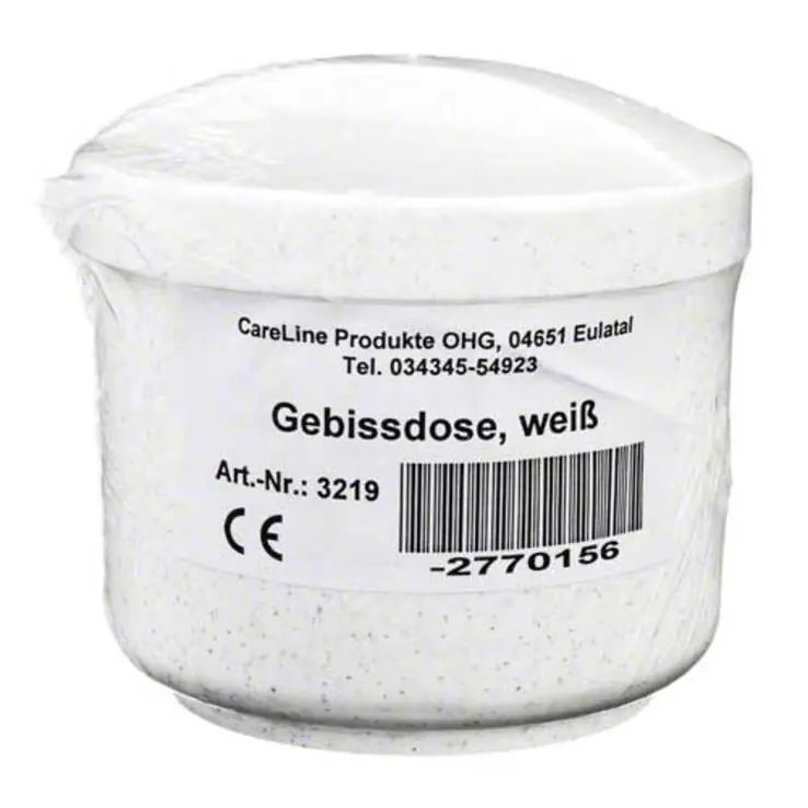 Gebissdose weiß mit Einsatz und Deckel, 1 St Garantierte Lieferung