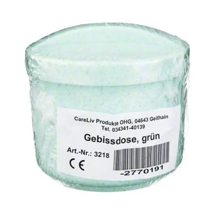 Gebissdose grün mit Einsatz und Deckel, 1 St Zertifiziert