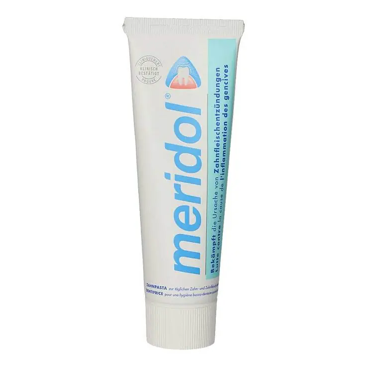 Markenprodukt Meridol Zahnpasta mit Faltschachtel, 75 ml