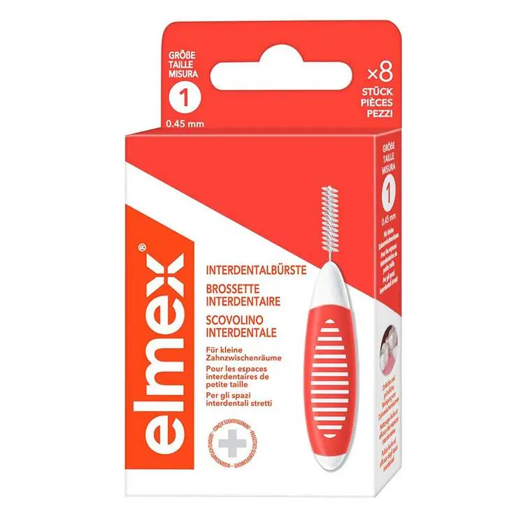 Elmex Interdentalbürsten Iso Größe 1 0,45 mm orange, 8 St Nur Für Kurze Zeit