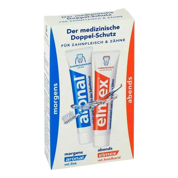 Solange Der Vorrat Reicht Aronal und Elmex Mini Doppelschutz Zahnpasta, 2X12 ml