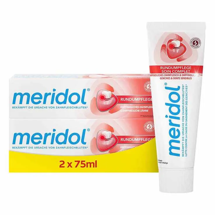 Echt Meridol Rundumpflege Zahnpasta Doppelpack, 2X75 ml