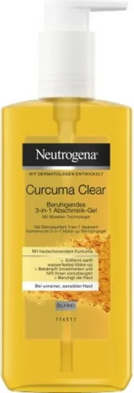 Neu Curcuma Clear Beruhigendes 3-in-1 Abschmink-Gel