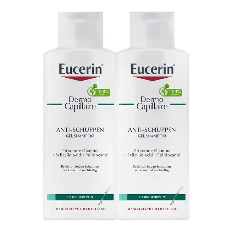 Letzte Chance Eucerin Dermocapillaire Anti-Schuppen Gel Shampoo, 2X250 ml