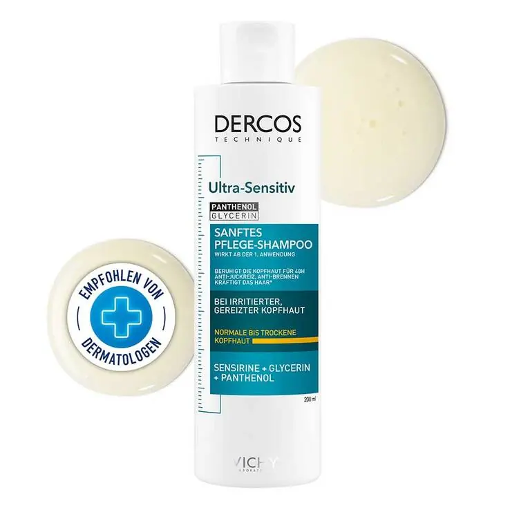 Vichy Dercos Ultra-Sensitiv Shampoo für trockene Haut, 200 ml Neu Im Sortiment