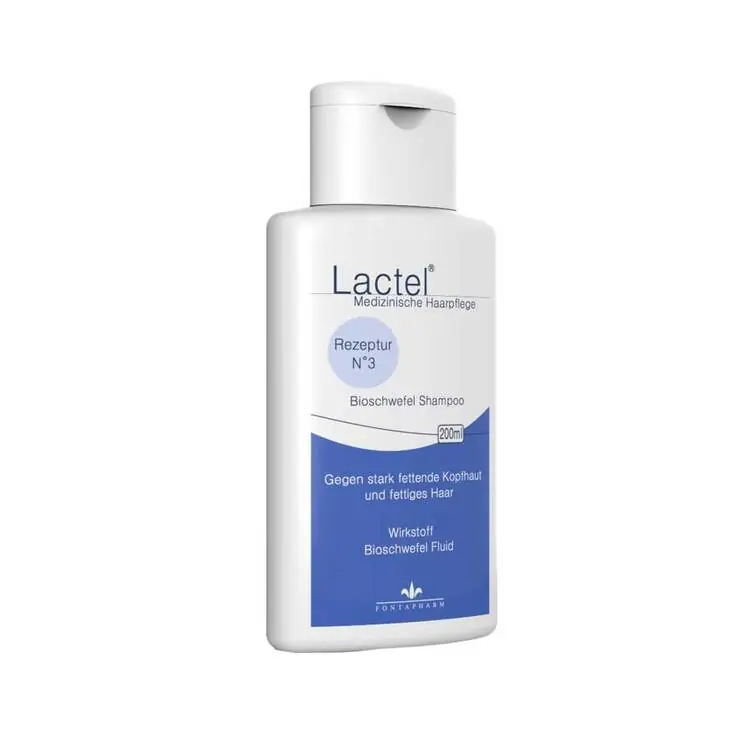 Schnäppchen Lactel Nr.3 Bioschwefel Shampoo gegen stark fettende Kopfhaut, 200 ml