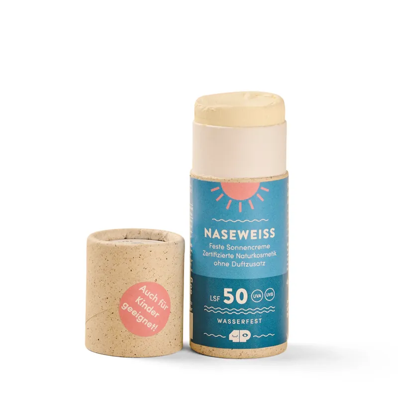 4peoplewhocare Naseweiss – Feste Sonnencreme mit LSF 50 – plastikfrei verpackt 6 x 60g Super-Preis