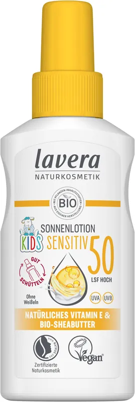 Abverkauf lavera Sonnenlotion Sensitiv Kids LSF 50 4 x 100ml