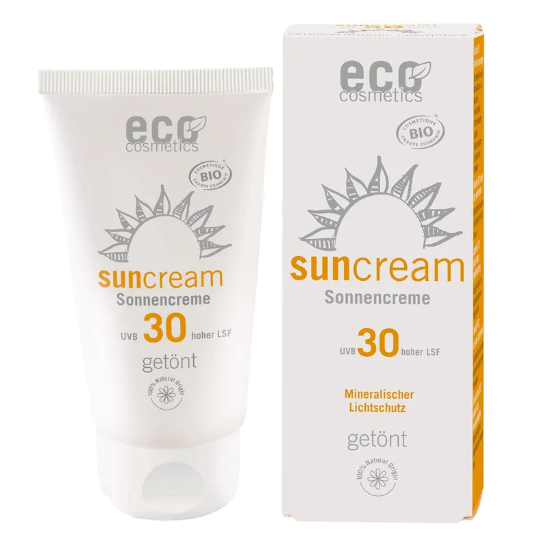 eco cosmetics Sonnencreme getönt LSF 30 mit Sanddorn und Olive 75ml Neu