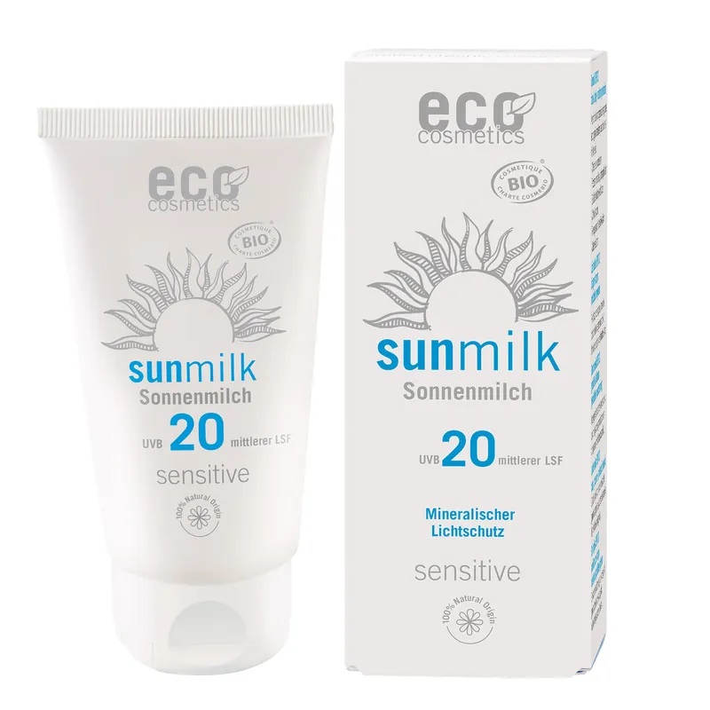 Billig eco cosmetics Sonnenmilch LSF 20 mit Himbeere und Granatapfel 75ml