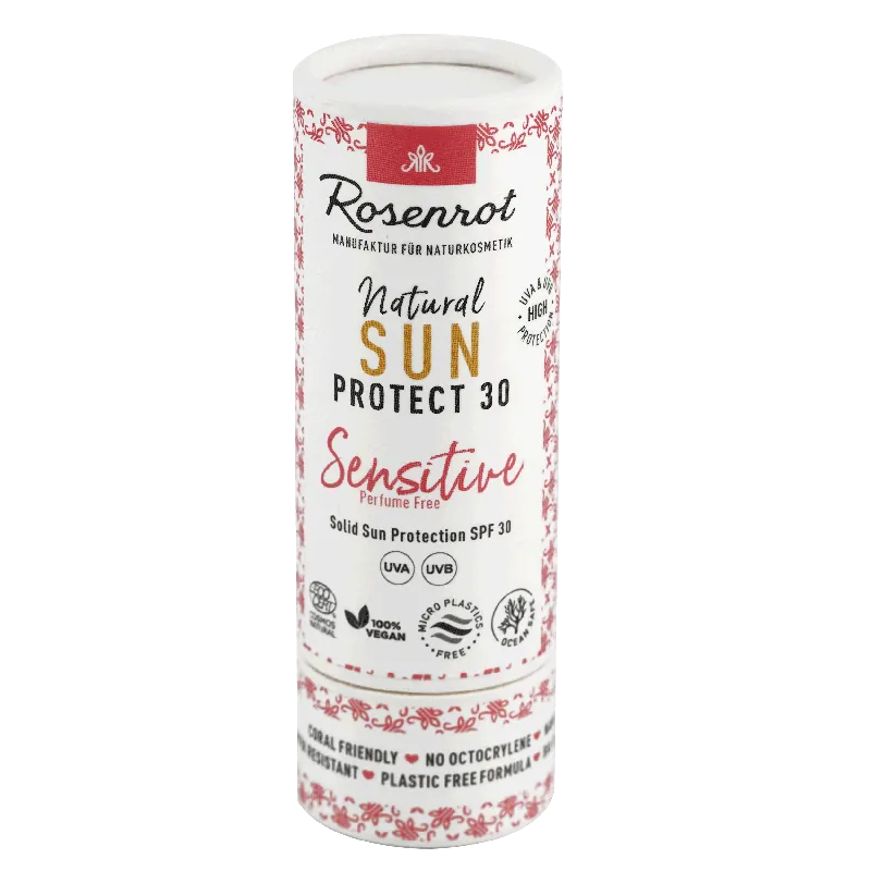 Echt Rosenrot Naturkosmetik Rosenrot Sun Stick LSF 30 – Sensitiv Perfume free 50g Solid Sun Protection SPF 30 50g