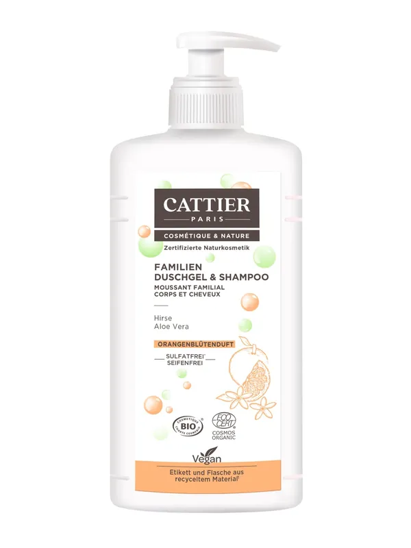 Sofort Bestellen Cattier Paris Cattier Familien Duschgel & Shampoo Hirse & Aloe Vera Orangenblütenduft 500ml