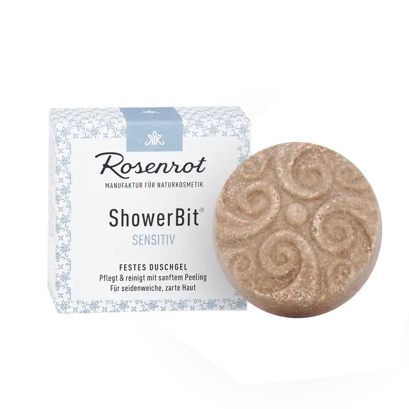 Rosenrot Naturkosmetik ShowerBit® – festes Duschgel Sensitiv – 55g – in Schachtel 55g Im Trend