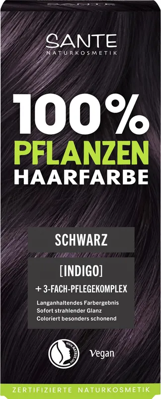 Sante 100% Pflanzenhaarfarbe mit 3-Fach Pflegekomplex SCHWARZ 05 100g Top-Qualität