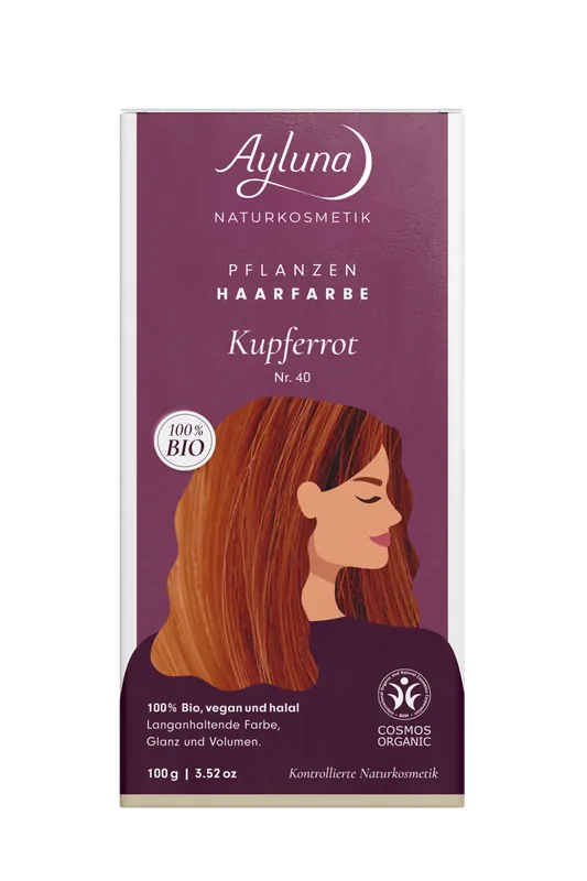 Mengenrabatt Ayluna Pflanzenhaarfarbe Nr. 40 Kupferrot 100g